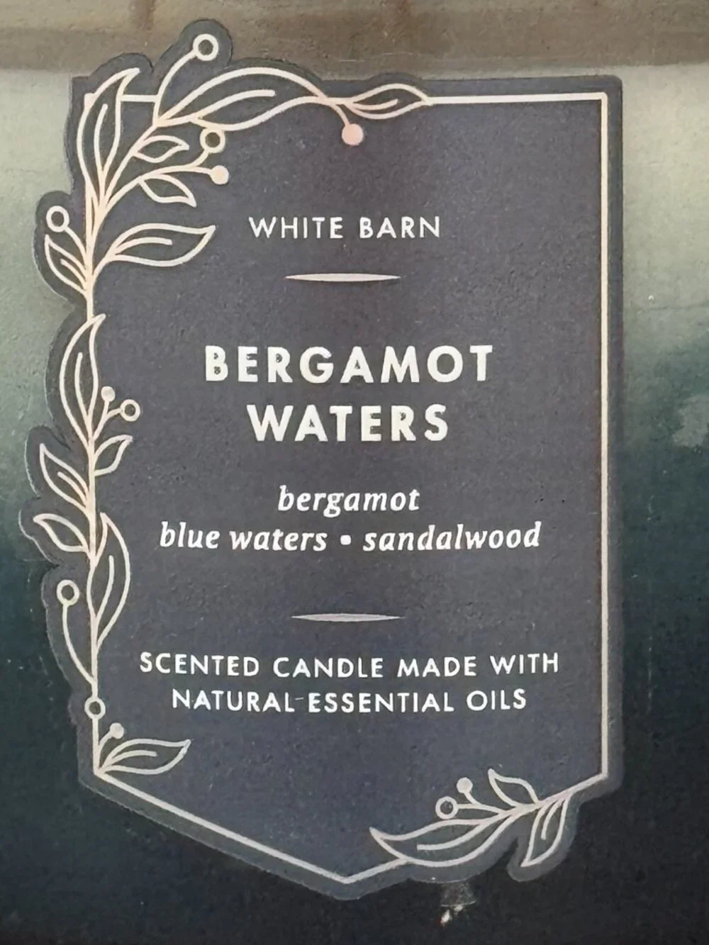 BBW Bergamot Waters White Barn Bath & Body Works 3 Wick Candle - Picture 3 of 10